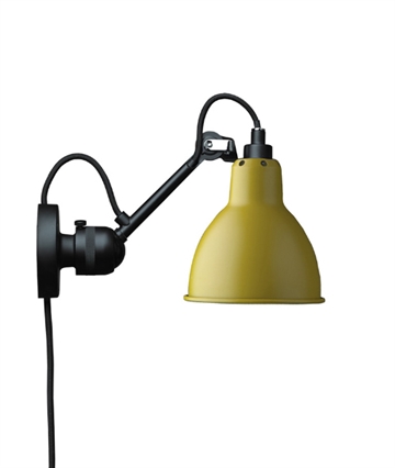 Lampe Gras No 304CA Væglampe, sort/gul