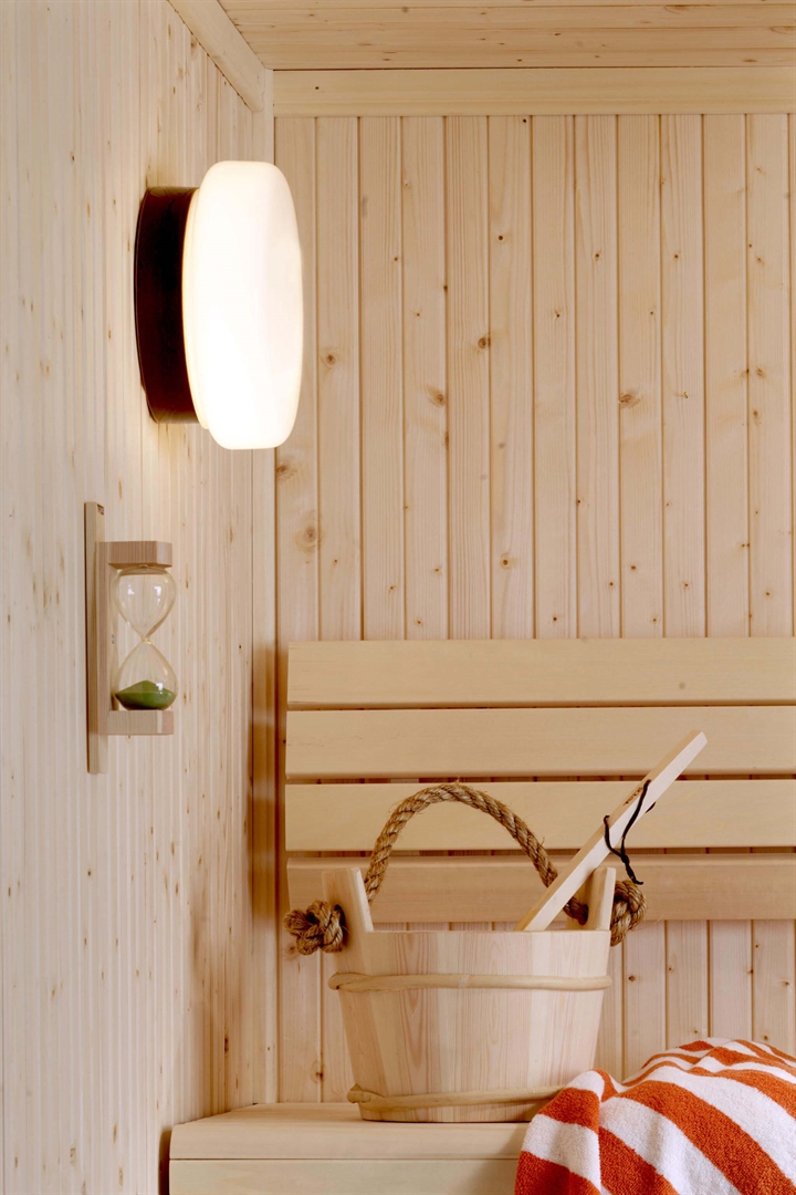 Classic Sauna loftlampe/væglampe, brun