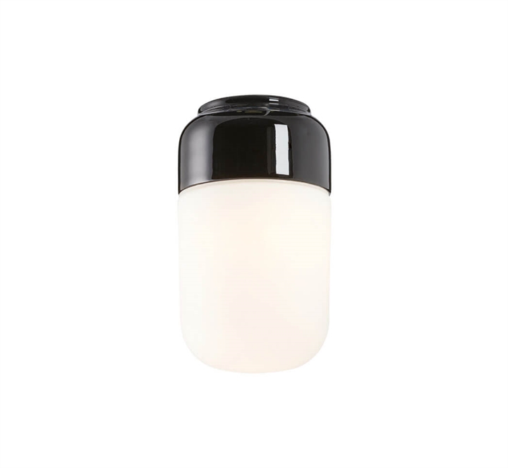 Ohm 100/170 loftlampe / væglampe, sort/mat opal