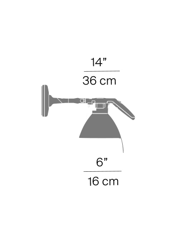 Fortebraccio Ø16 væglampe / loftlampe, sort