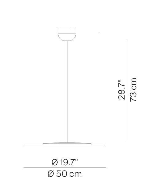 Millimetro H73 loftlampe stilk, blå