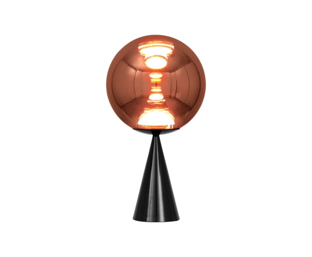 Globe Fat bordlampe, kobber/sort