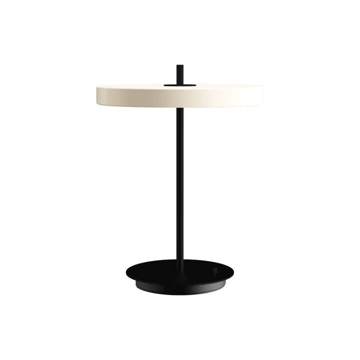 Asteria bordlampe m/USB, pearl hvid/sort