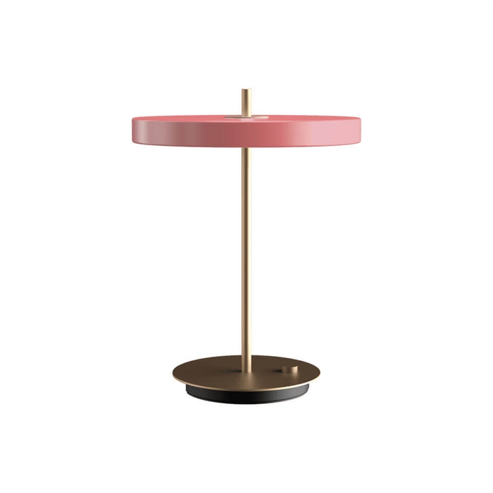 Asteria bordlampe m/USB, rose/messing