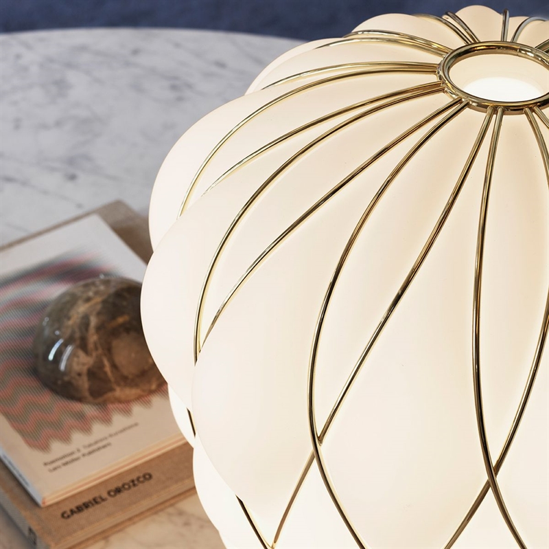 Pinecone Bordlampe, Stor - Ø50, Hvid/Chrome Fontanaarte
