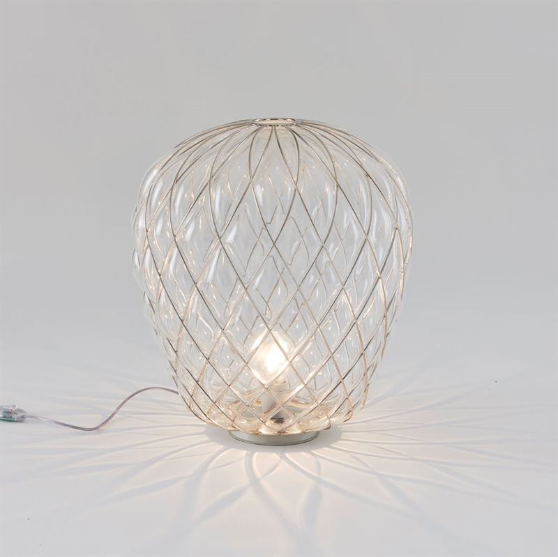 Fontanaarte Pinecone Bordlampe, Stor Ø50, Klar/Guld Fontanaarte