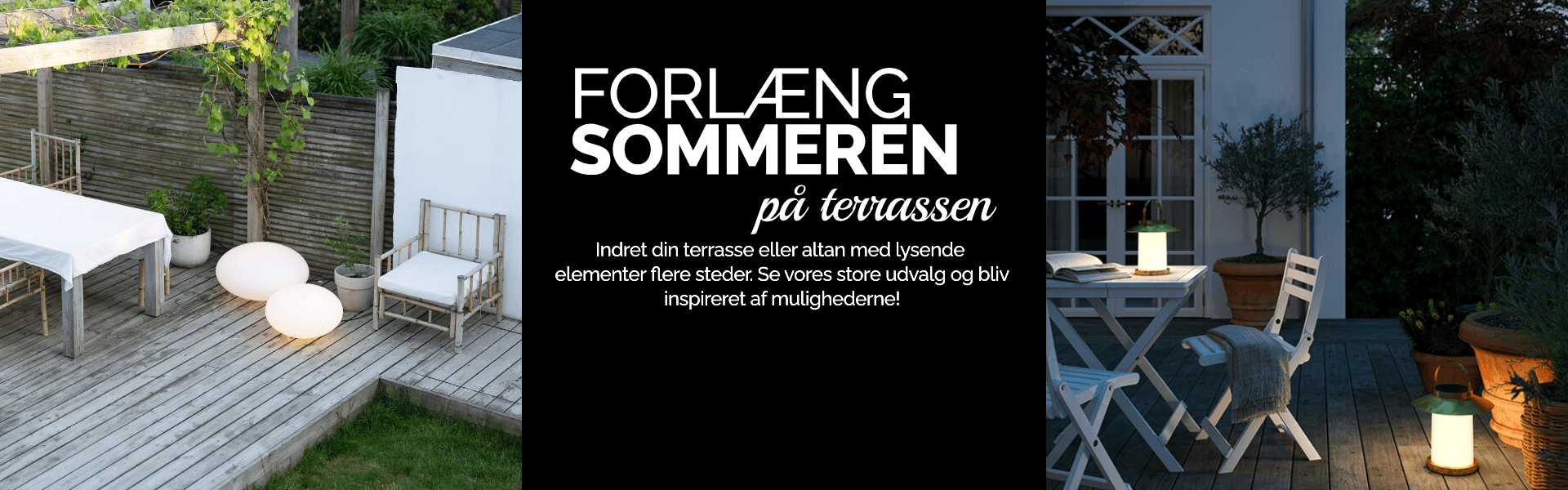 Forlæng sommeren med stort udvalg af terrasselamper hos Lamper.dk