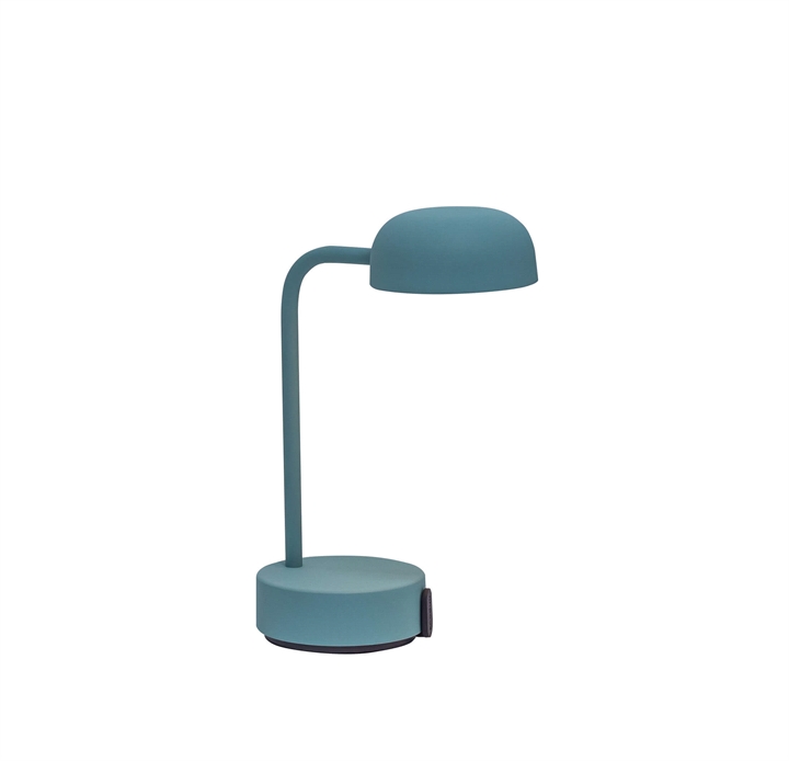Fokus bordlampe / batterilampe, smoky teal (blågrøn)